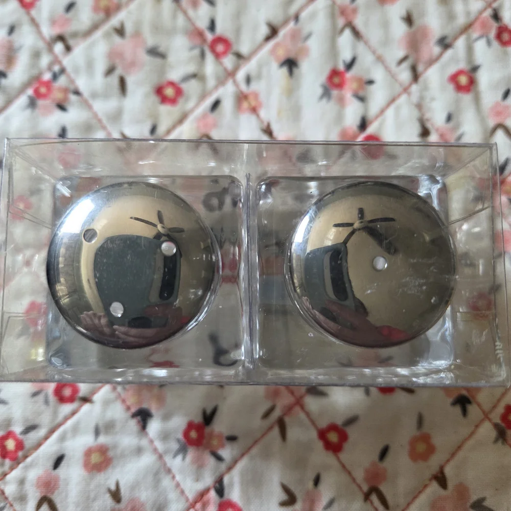 Crate&Barrel Clear Glass Salt and Pepper Set with Silver Lids